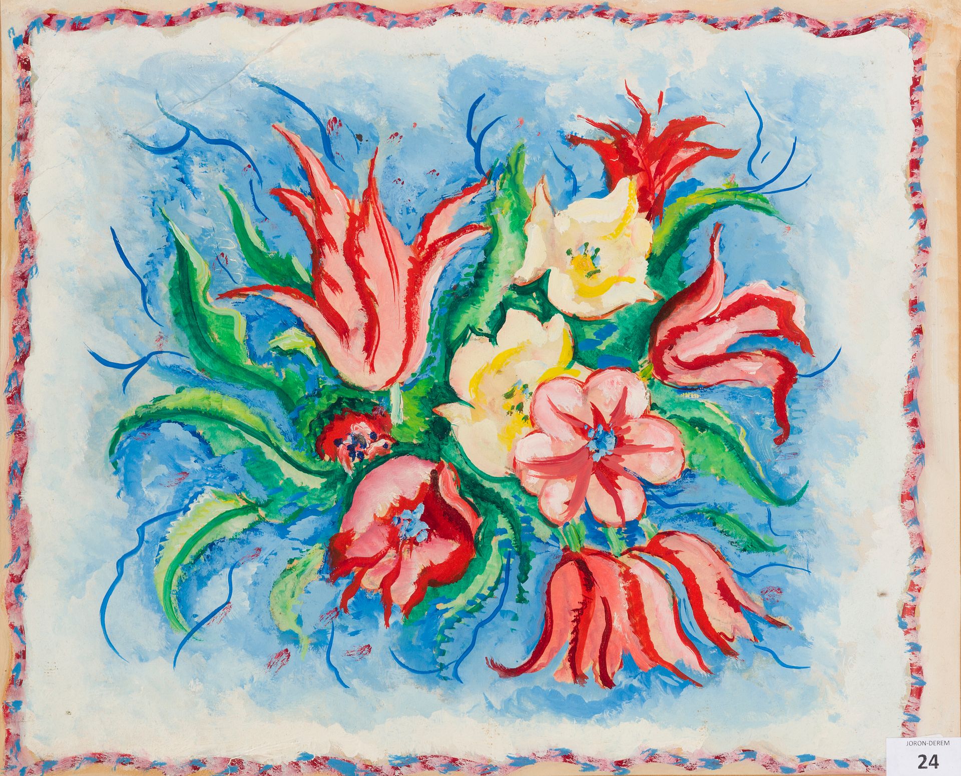 Null 查尔斯-皮卡特-勒杜(1881-1959)
花卉装饰，1952年
伊索莱尔上的油彩
36 x 44 厘米