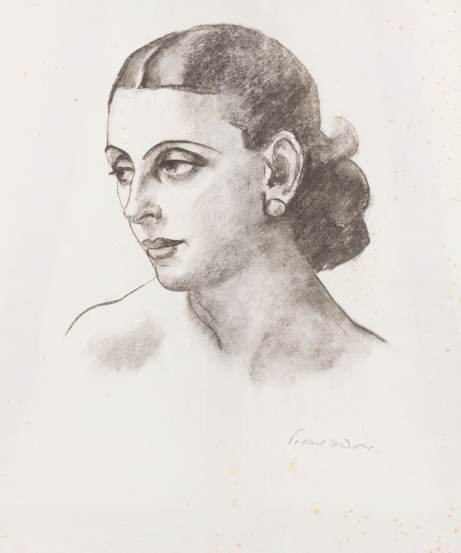 Null Charles PICART LE DOUX (1881-1959)
Portrait au chignon, 1947
Fusain signé e&hellip;