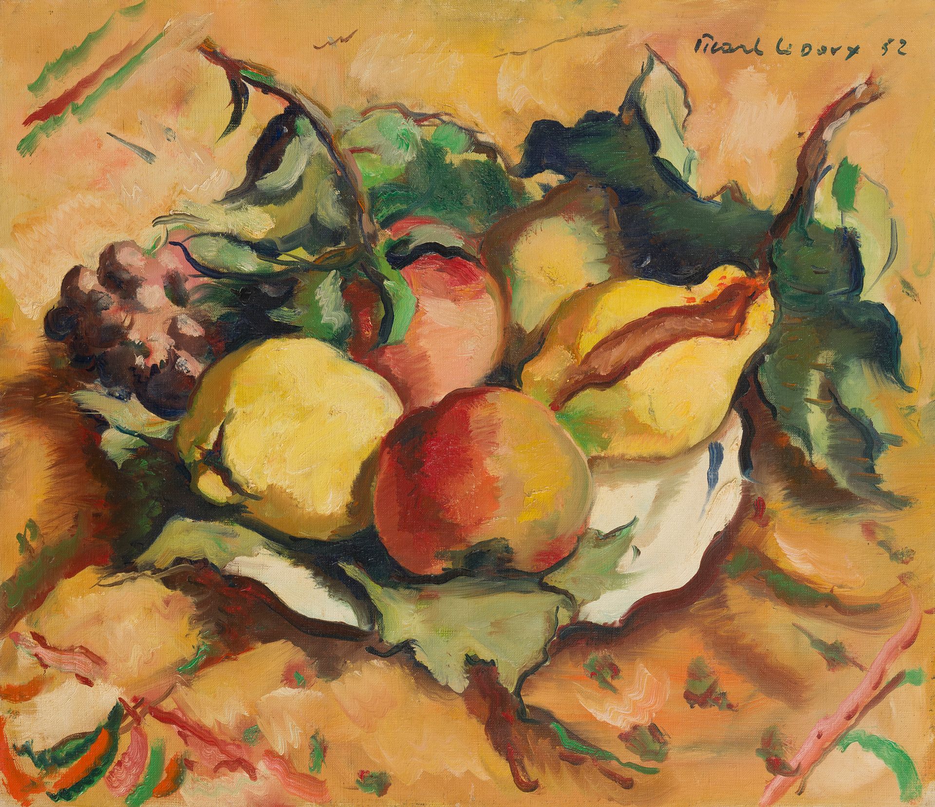Null 查尔斯-皮卡特-勒杜 (1881-1959)
水果，1952年
布面油画，右上方有签名和日期
46 x 55厘米