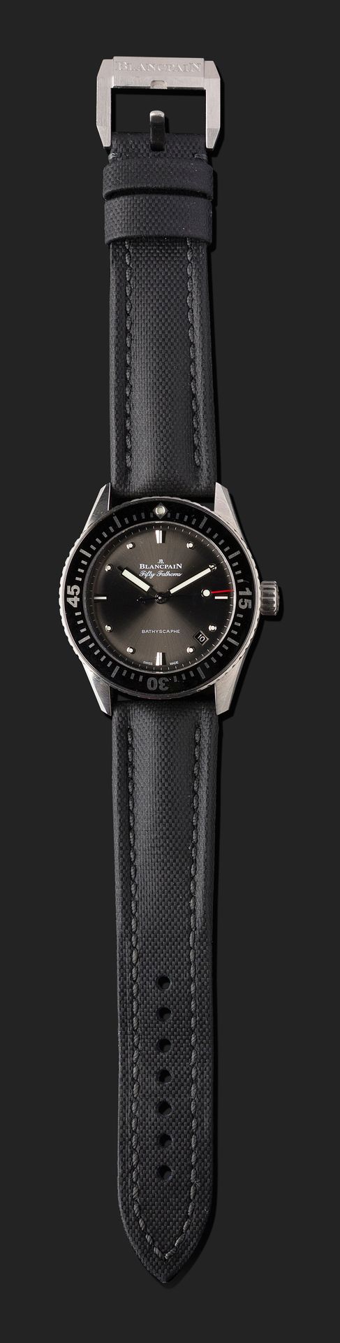 Null BLANCPAIN
Fifty Fathom Bathyscaphe, number 459.
Beautiful diving wristwatch&hellip;