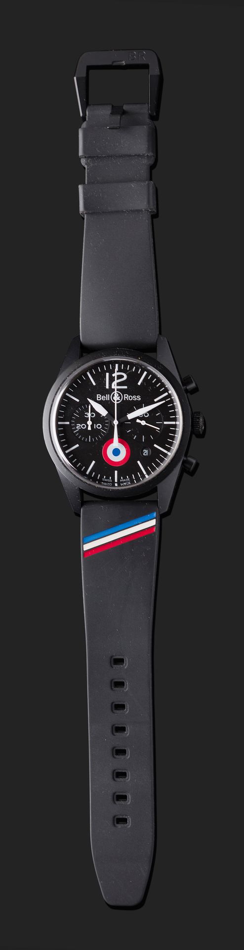 Null BELL ROSS
BR 126 "Air Force", number 23/99.
Pilot's wrist chronograph in bl&hellip;