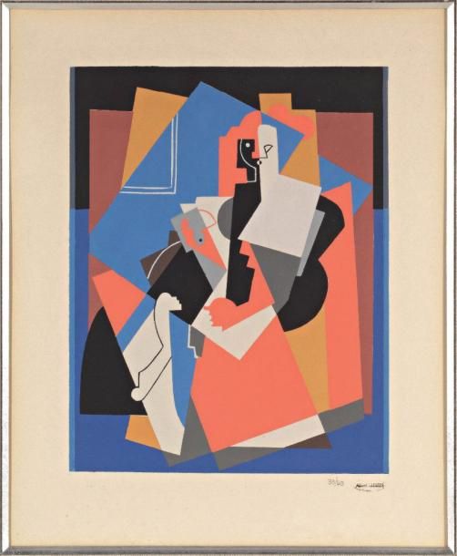 ALBERT GLEIZES (1881-1953) Composition cubiste Epreuve d'artiste sur vélin Signé&hellip;