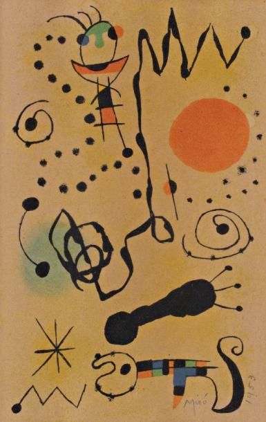 JUAN MIRO (1893-1983) Composition Estampe en couleurs, signée au crayon en bas à&hellip;