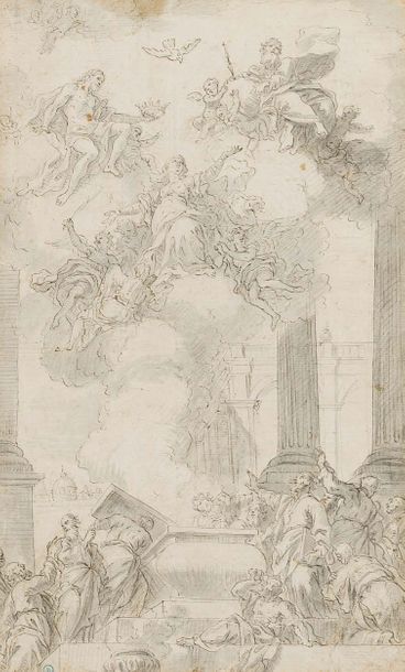 Francesco DE MURA (1696-1784) L'Assomption de la Vierge - Etude pour le plafond &hellip;