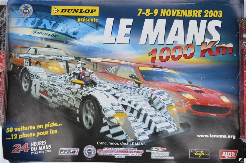 Null Lot de 15 affiches: Le Mans 1.000 km 2003