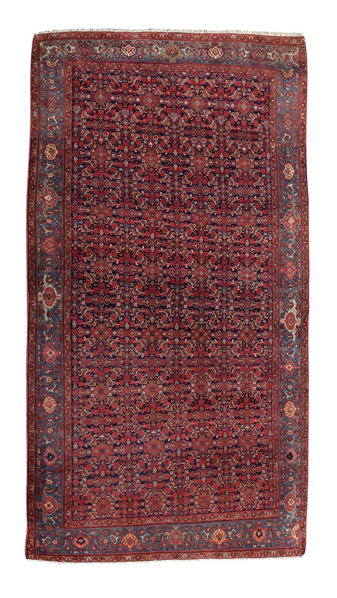 Null 费拉汉（波斯）地毯，19世纪末

尺寸：200 x 122厘米

技术特点 : 羊毛天鹅绒，棉质底板。

在主场的砖头背景上有一个被称为 "Herat&hellip;