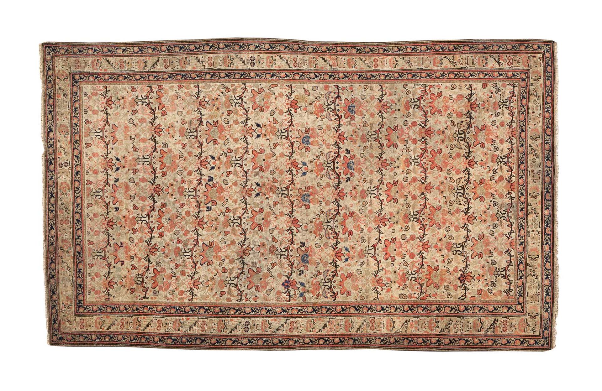 Null 精美的MELAYER地毯（波斯），19世纪末

设计称为 "Zili sultan"。

尺寸：188 x 118厘米

技术特点 : 羊毛天鹅绒，棉&hellip;