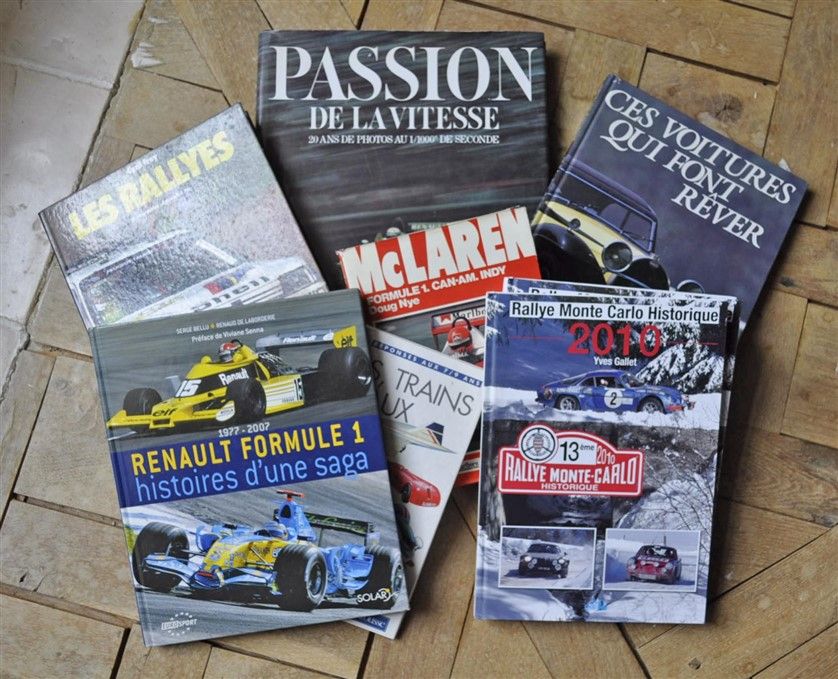 Null Lot of 8 books: Passion for speed, Dream cars, McLaren, Rallyes, Renault f1&hellip;