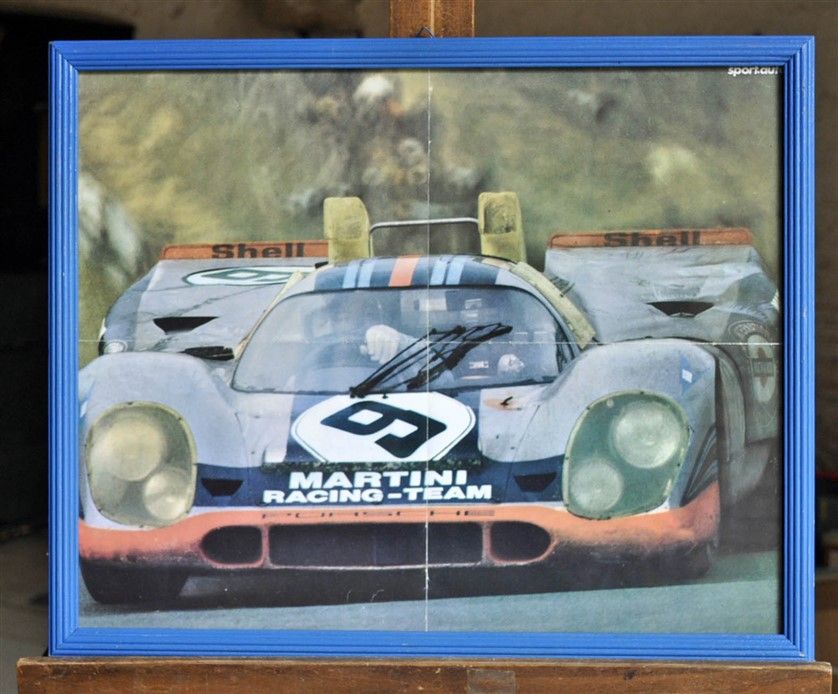 Null Porsche 917 Martini N° 9. Framed poster. 40x50cm