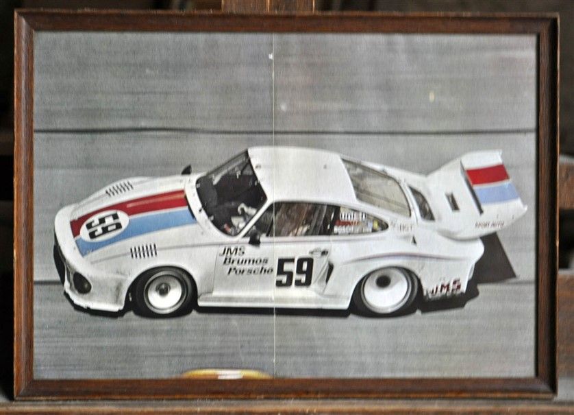 Null Porsche 935 Brumos Nr. 59. Daytona. Poster mit Rahmen. 20x30cm