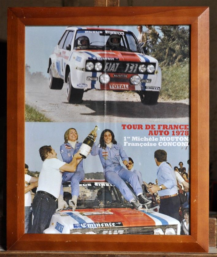 Null 菲亚特131 Abarth，第1名。Tour de France Auto 1978, M. Mouton.带框海报。