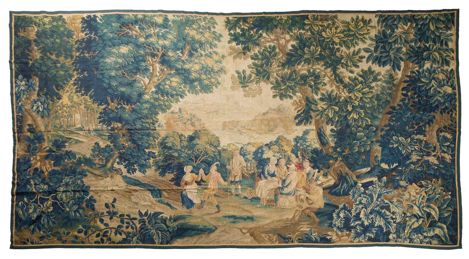 Null Important panneau de fine tapisserie d’Audenarde (Flandres), de la fin du X&hellip;