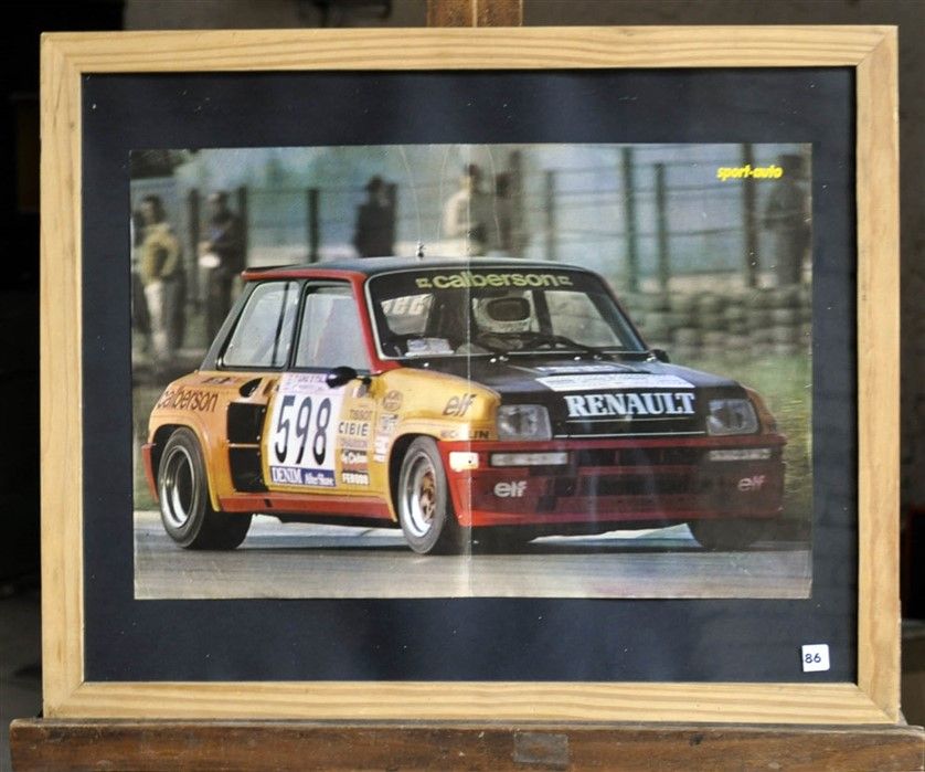 Null Renault R5 Turbo, Giro Italia Nr. 598. Gerahmtes Poster. 40x50cm
