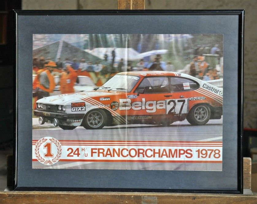 Null Ford Capri Belga N° 27, 1ª 24 h de Spa- Francorchamps 1978. Cartel enmarcad&hellip;