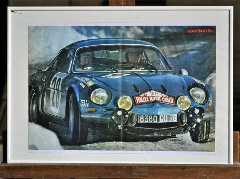 Null 阿尔卑斯雷诺1600S N°28 Monte Carlo 1971, Andersson.带框海报。40x50厘米
