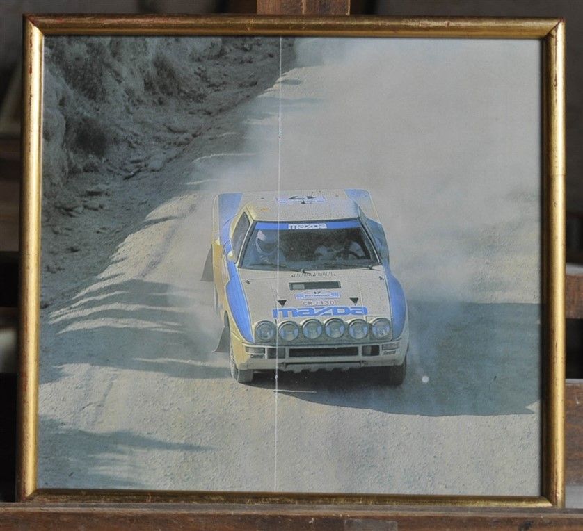 Null Mazda Rx7 Gr. B N° 17. Acropolis. Framed poster. 30x30cm