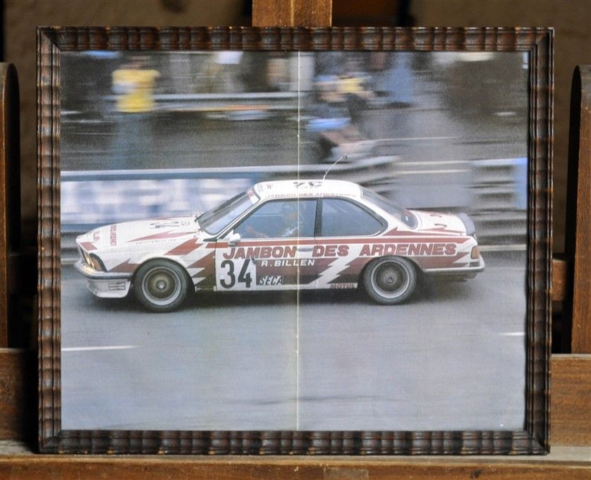 Null BMW 635 N° 34, Jambon des Ardennes 24h of Spa. Framed poster. 30x35cm