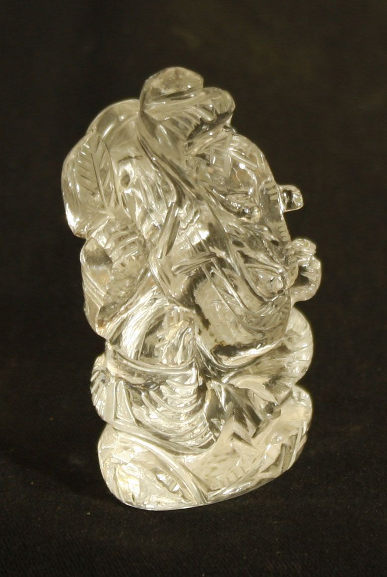 Null Statuette of Ganesh carved in rock crystal H :6,2cm 75,3g.