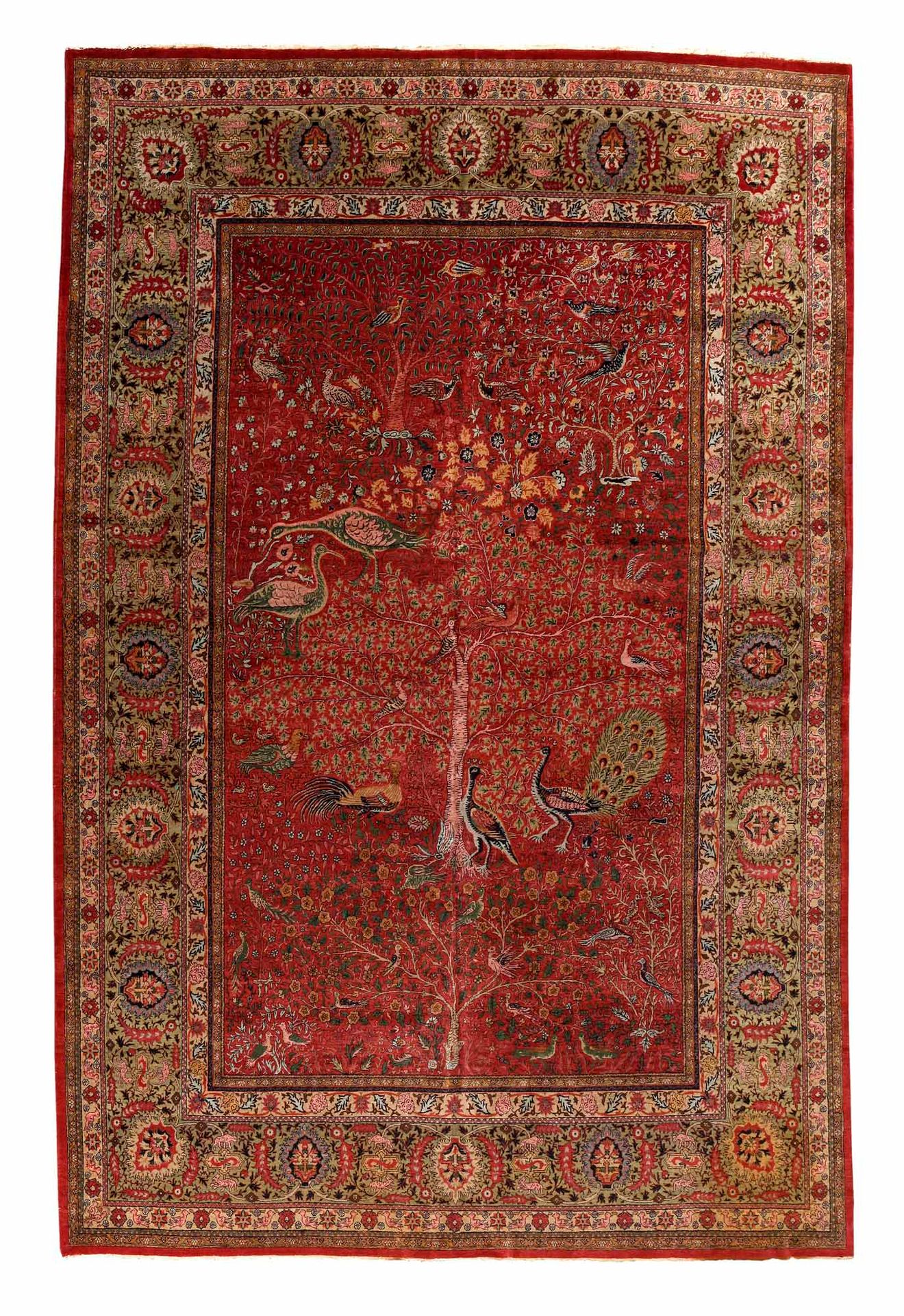 Null 重要的原始SIVAS-SEBASTIA地毯（小亚细亚），19世纪末

尺寸：380 x 275厘米。

技术特点 : 羊毛丝绒，棉质基础。

一片覆盆&hellip;