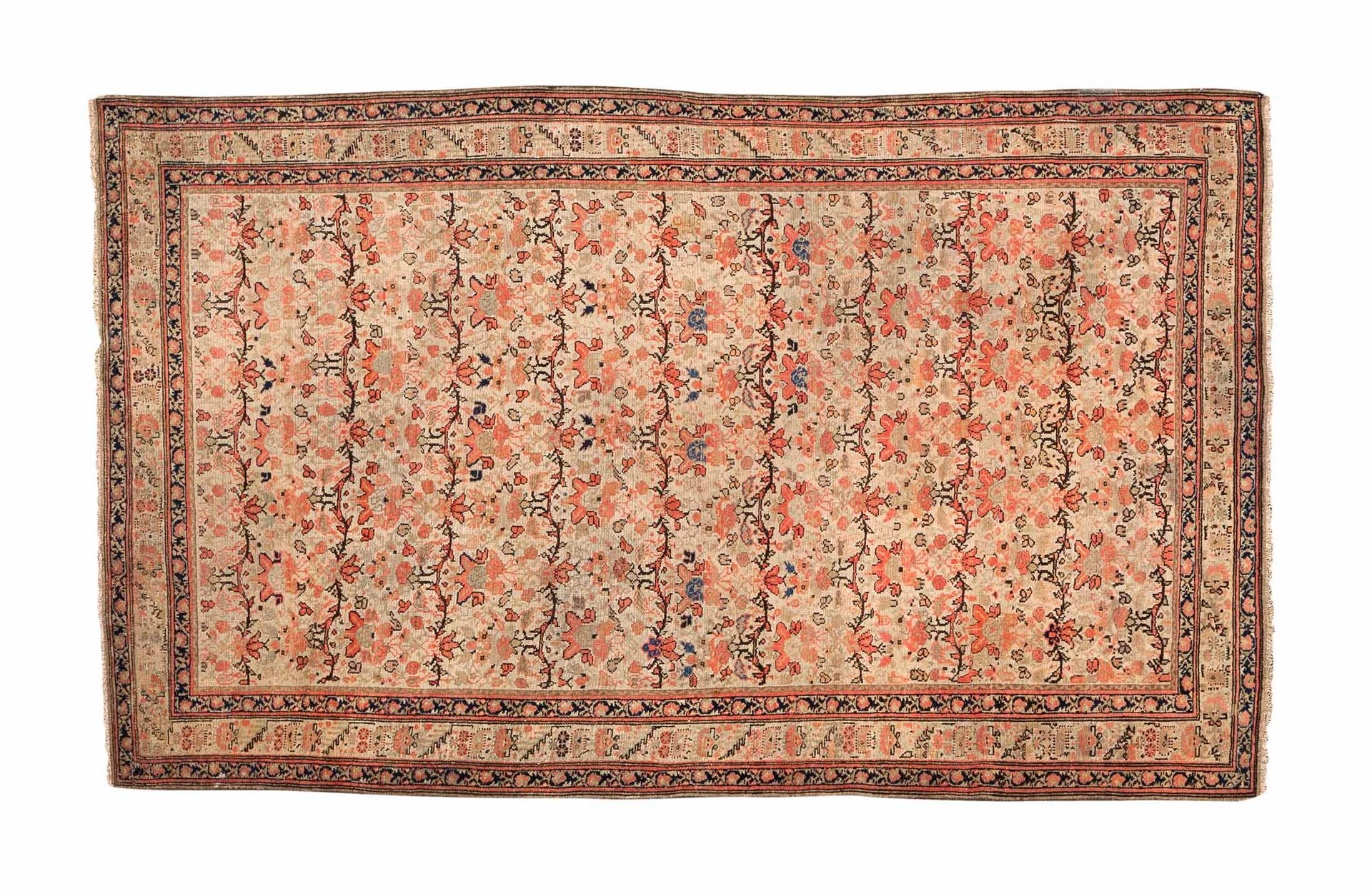 Null 精美的MELAYER地毯（波斯），19世纪末

设计称为 "Zili sultan"。

尺寸：188 x 118厘米。

技术特点 : 羊毛天鹅绒，&hellip;