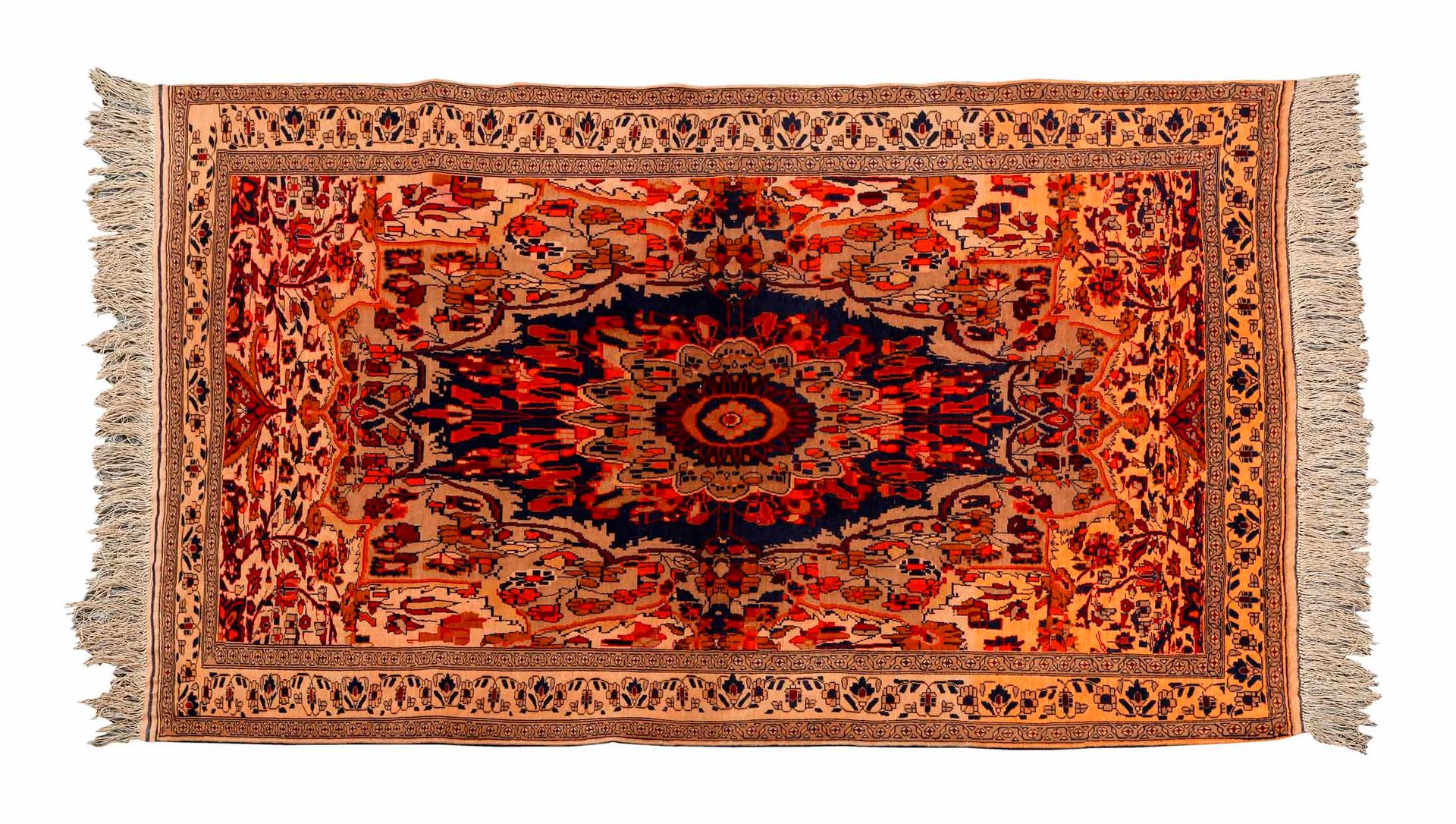 Null TURKMEN-Teppich auf Seidenketten (Turkmenistan), Mitte des 20. Jahrhunderts&hellip;
