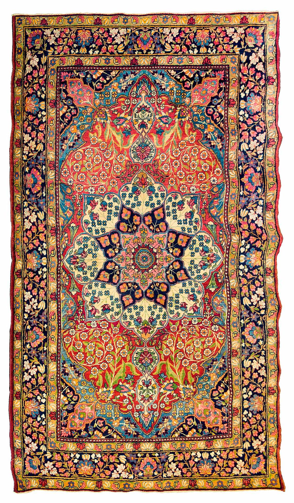 Tapis KIRMAN (Perse), fin du 19e, début du 20e siècle 
Dimensions : 230 x 140cm.&hellip;
