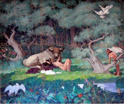 Null Henri DELUERMOZ (1876-1943) " The Rape of Europe " Oil on canvas. 295x370cm&hellip;