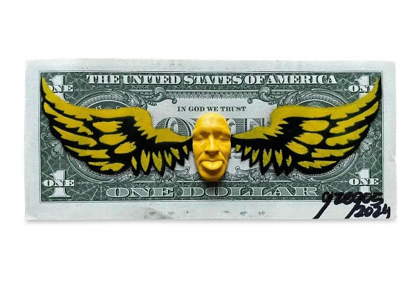 Gregos (Né en 1972) Yellow Flying Dollar, 2024
Peinture aérosol, acrylique, plât&hellip;