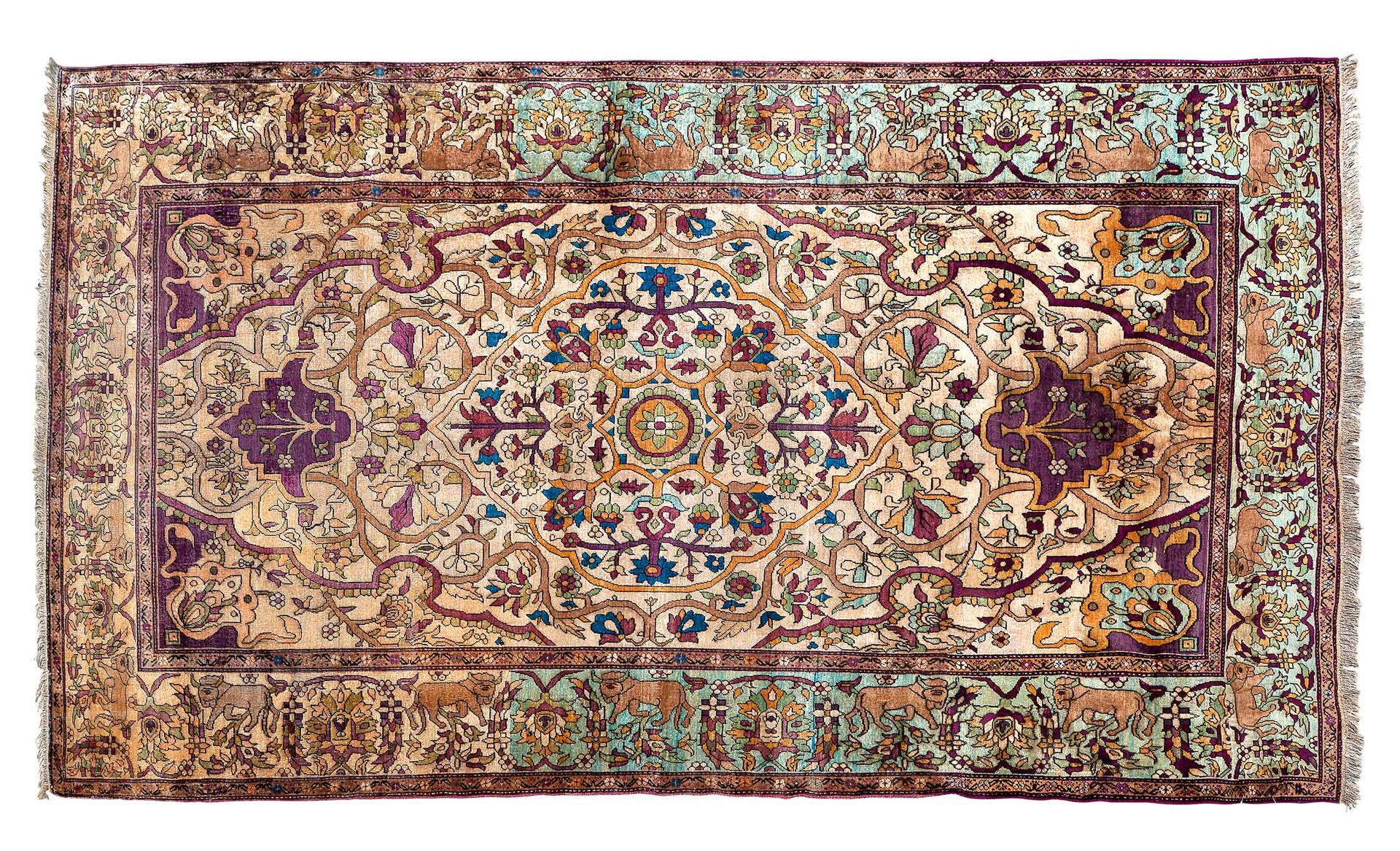 Null Magnifique tapis FÉRAHAN en soie (Perse), fin du 19e siècle vers 1860 
Dime&hellip;