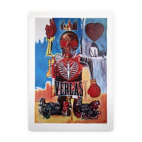 RON ANGLAIS - Basquiat Boxer Everlast 萨默塞特缎纹高级艺术纸（410 克/平方米）上的 10 色印刷品，手工填充纸张
艺术&hellip;