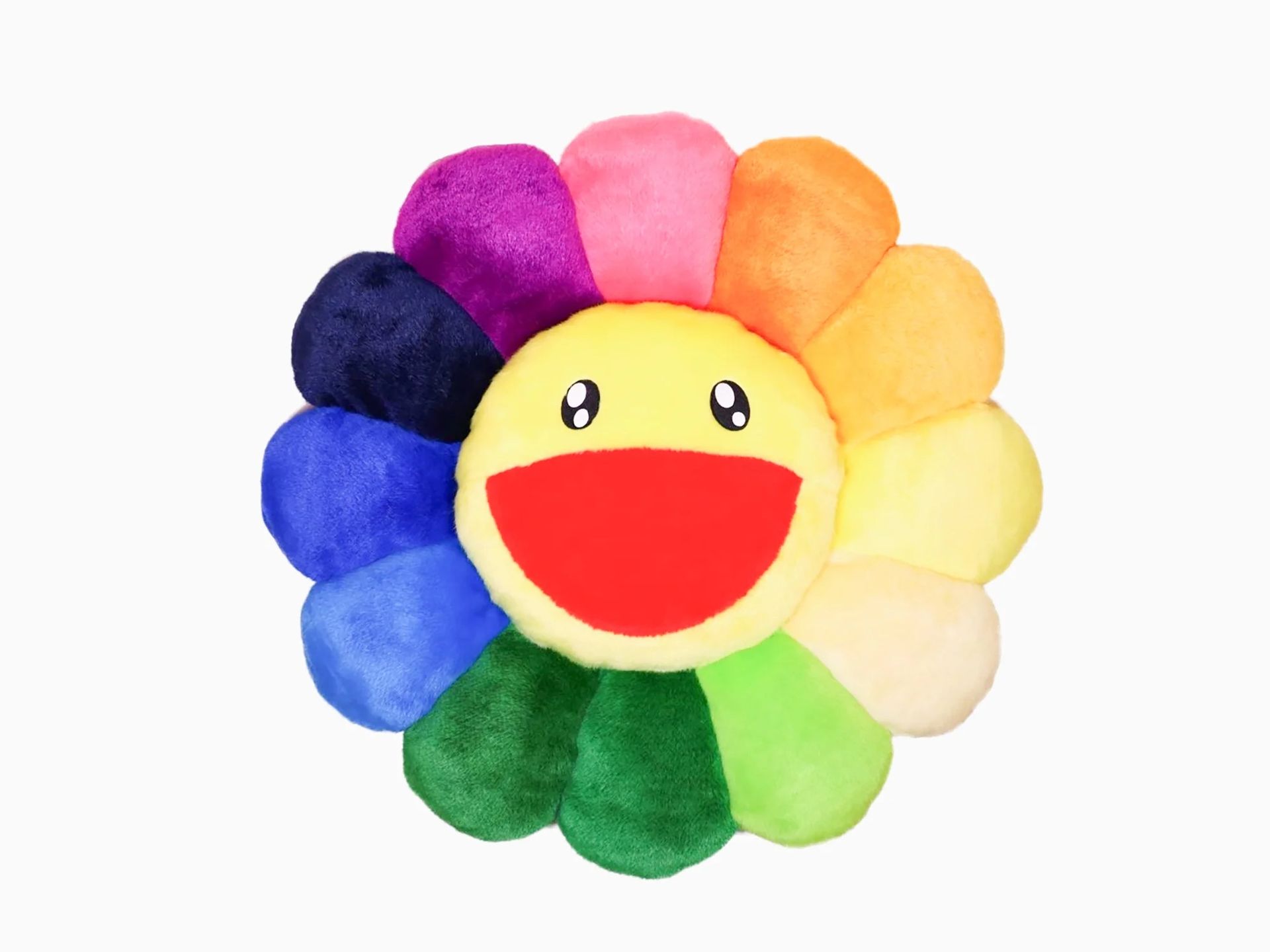 Flower Cushion (Rainbow) Coussin en peluche à fleurs avec un visage à double fac&hellip;