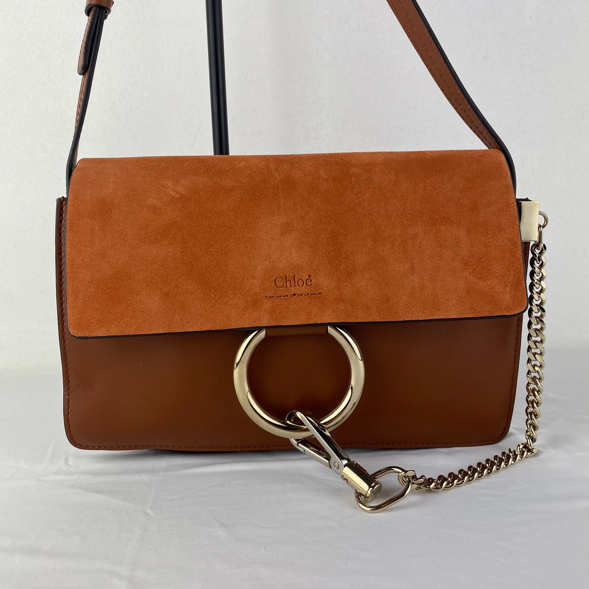 CHLOE CHLOE clutch bag model Faye leather and suede camel size 25/17/3cm N° 04-1&hellip;