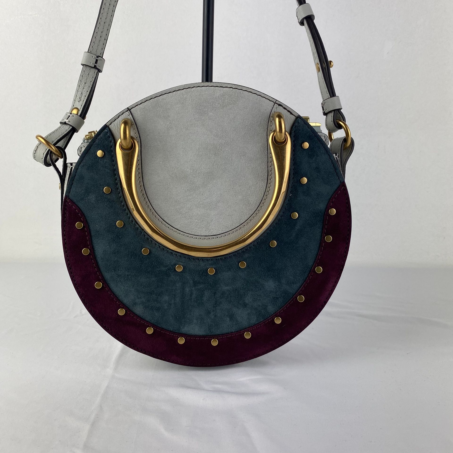 CHLOE CHLOE borsa modello Pixie in camoscio multicolore con tracolla Pixie misur&hellip;