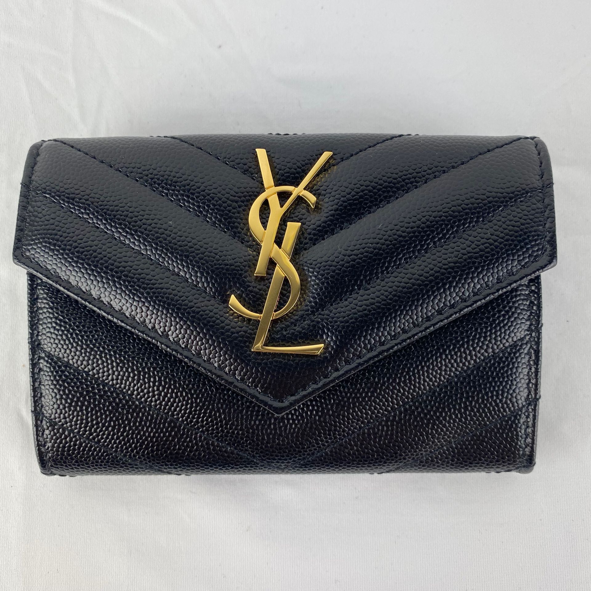 SAINT LAURENT Small wallet SAINT LAURENT Model Envelope in embossed leather with&hellip;