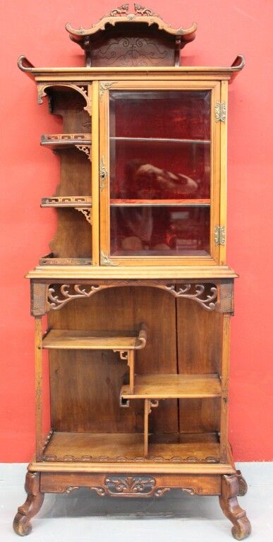 Null Viardot (in the taste of). Display cabinet in openwork and carved natural w&hellip;