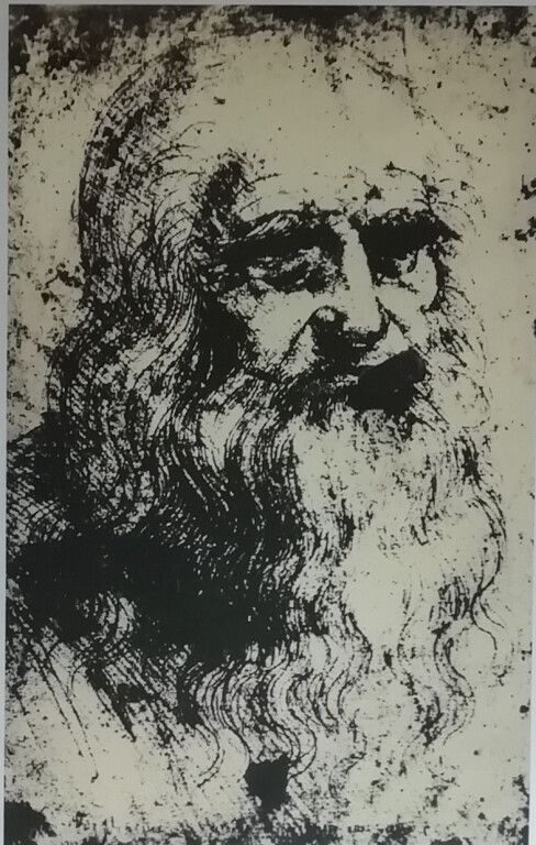 Null 曼-雷（1890 - 1976）之后。达芬奇的自画像的复制品。彩色影印，BFK Infinity纸上。盘子的尺寸：50 x 65厘米+框架。在右下角，&hellip;