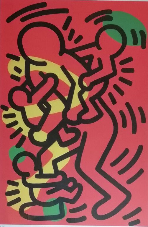 Null Keith Haring (1958 - 1990) d'après. Sans titre. Estampe, numérotée 48/150. &hellip;