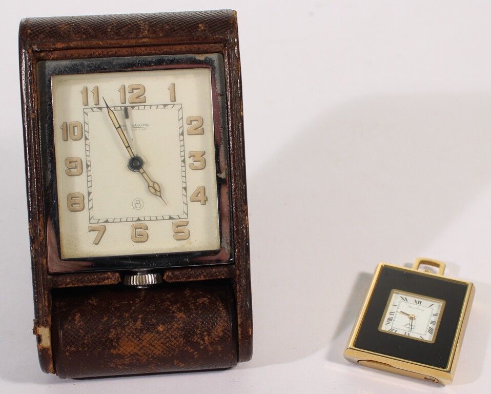 Null 2 travel alarm clocks including a Jaeger Lecoultre.