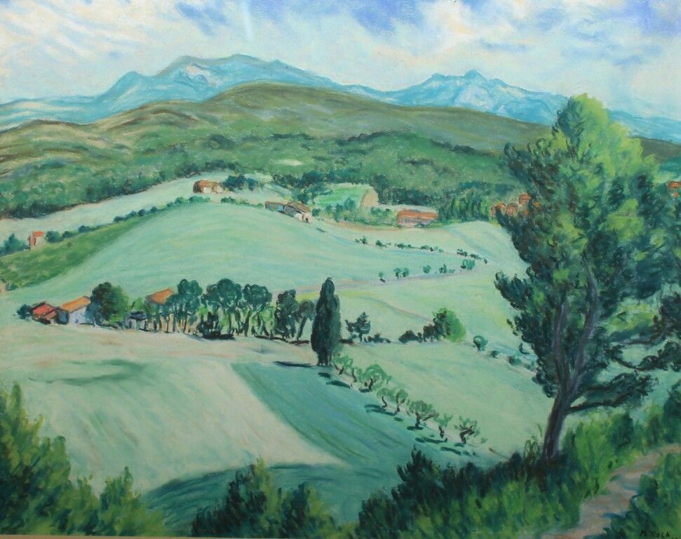 Null Mr. Rola. Landscape. Pastel. Signed. 39 x 50 cm.