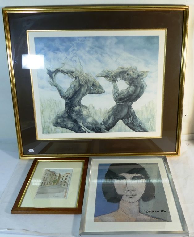 Null Meeting of various framed pieces. The largest 51 x 63 cm with frame.