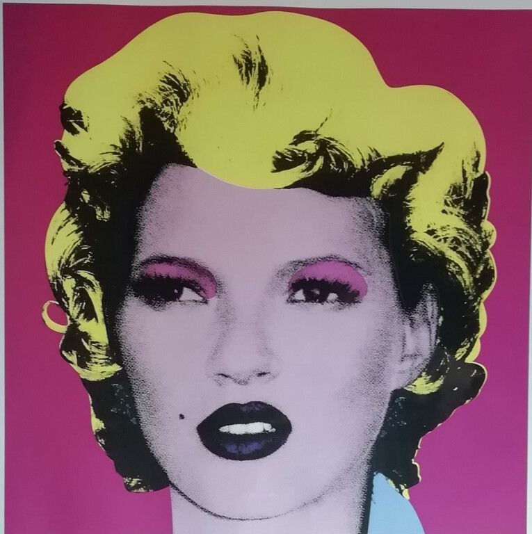 Null Banksy (1974) nach. Porträt von Kate Moss. Photolithographie, nummeriert 37&hellip;
