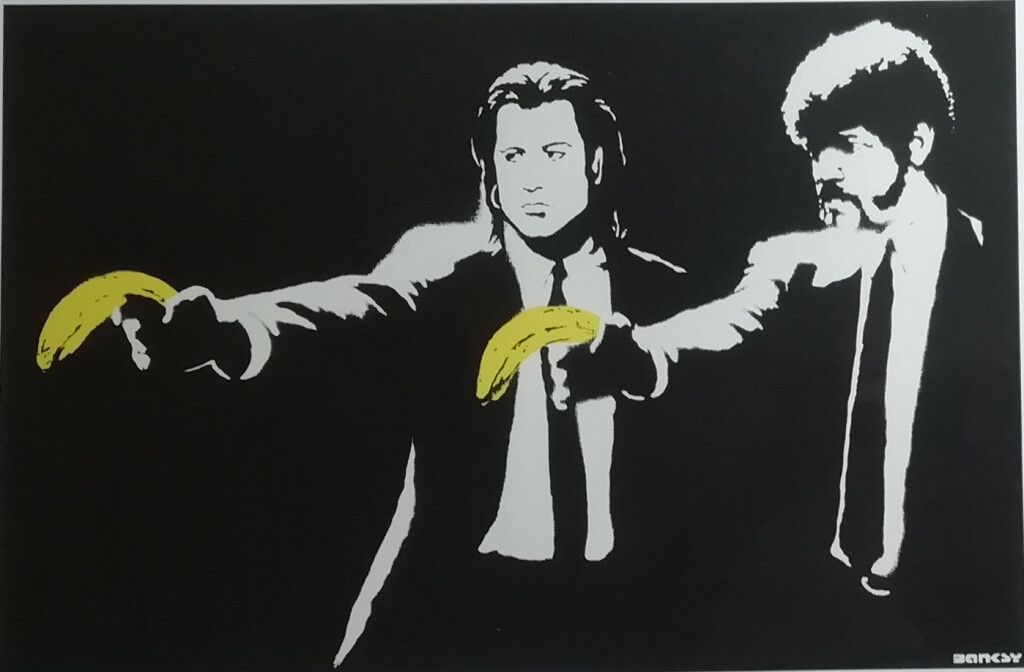 Null Banksy (1974) nach. Pulp Fiction. Photolithographie, nummeriert 56/150. Lim&hellip;