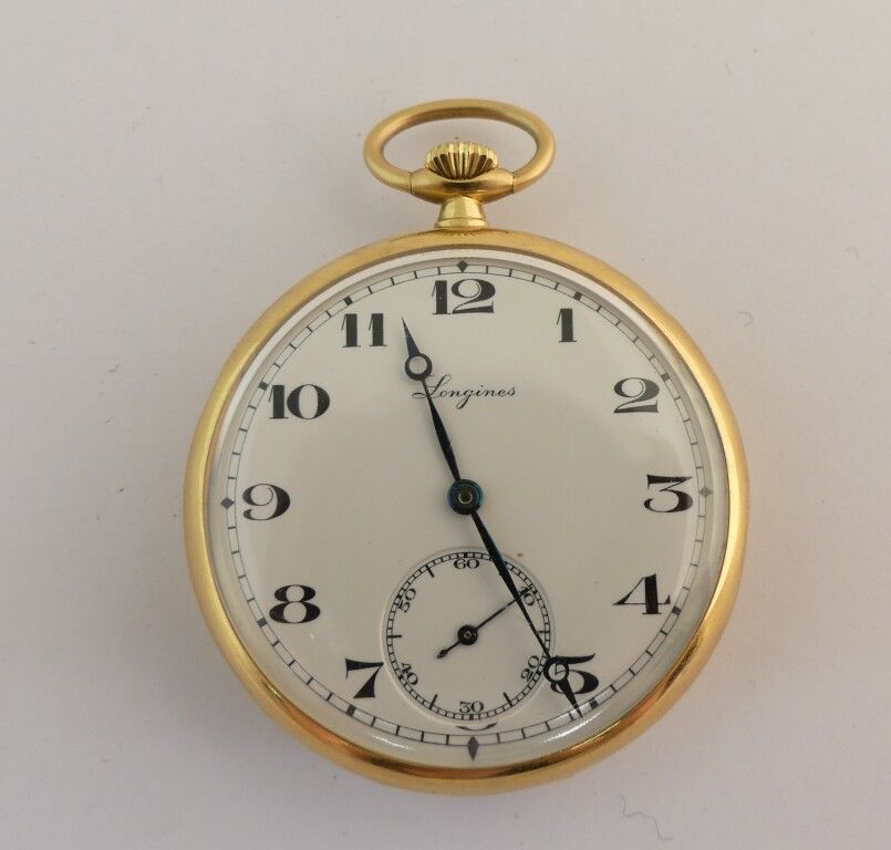 Null Longines. Pocket watch in yellow gold. PB : 59 g. Apparent working conditio&hellip;