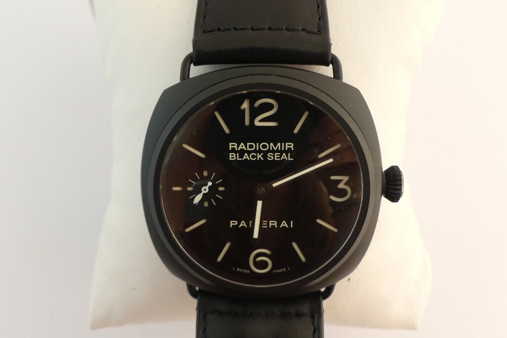 Null PANERAI. Black ceramic watchband, "Radiomir Black Seal" model. Black dial, &hellip;