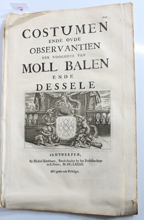 Null 佚名。观察莫尔、巴伦和德塞尔等人的生活状况的方法。安特卫普，Michiel Knobbaert's，1682年；对开，26页，平装本。弗拉芒语的旧法律&hellip;