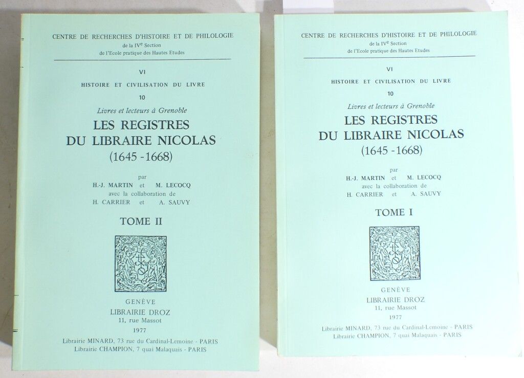 Null MARTIN ET LECOQ. Les registres du libraire Nicolas 1645 - 1668. Genève, Dro&hellip;