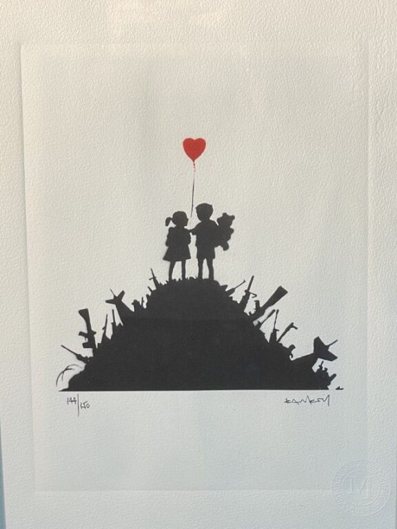 Null BANKSY, born in 1974 (after), Kids on Guns (2003) Color print on paper Sign&hellip;