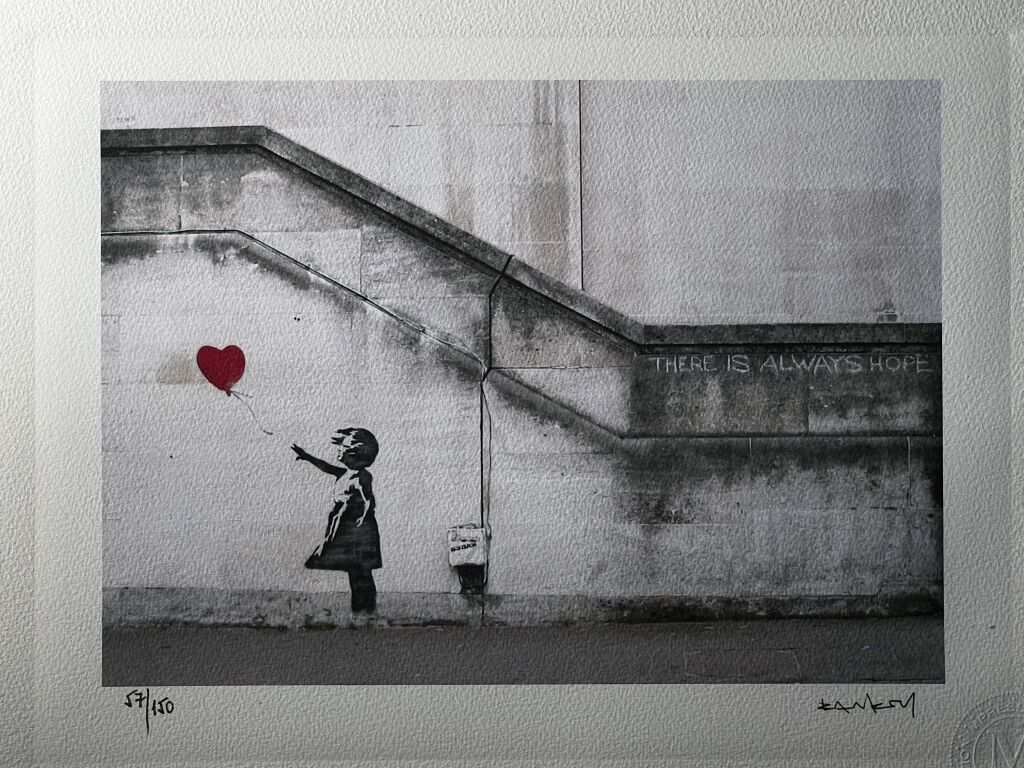 Null BANKSY, born 1974 (after), Girl with red Balloon (2014) Color print on pape&hellip;