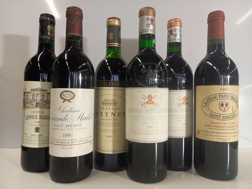 Null 6 Vins de Bordeaux: 2 x Château Pape-Clément. 1 x 1990 et 1986. Et 4 bordea&hellip;