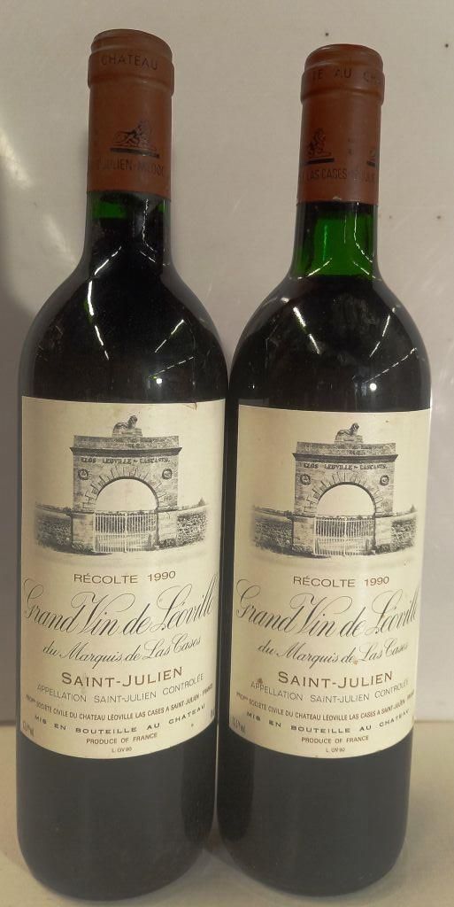 Null 2 x Château Léoville Las Cases 1990. GCC St Julien.